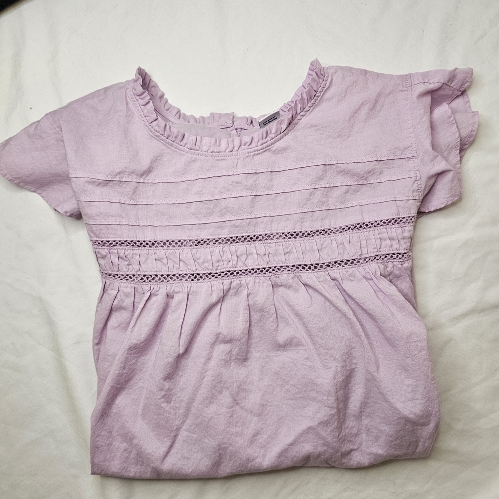 Old Navy Lavender Ruffle Yoke Blouse Women's Large